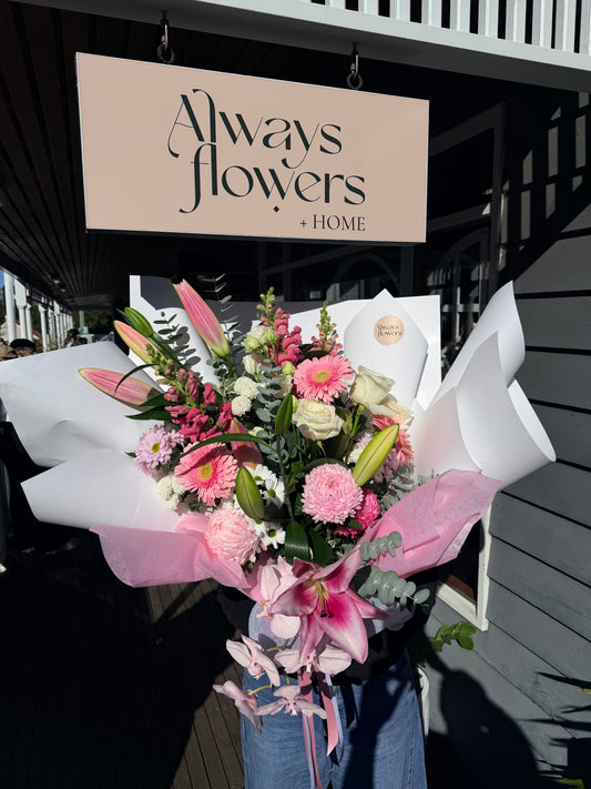 'Go Pink' Deluxe Bouquet with Vase