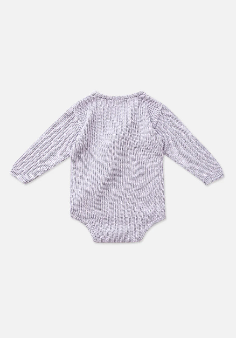 Miann & Co, Baby Cable Knit Long Sleeve Bodysuit | Lavender