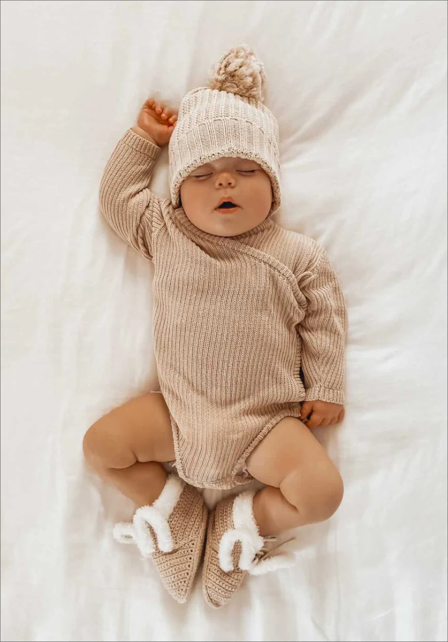 Miann & Co, Baby Cable Knit Long Sleeve Bodysuit