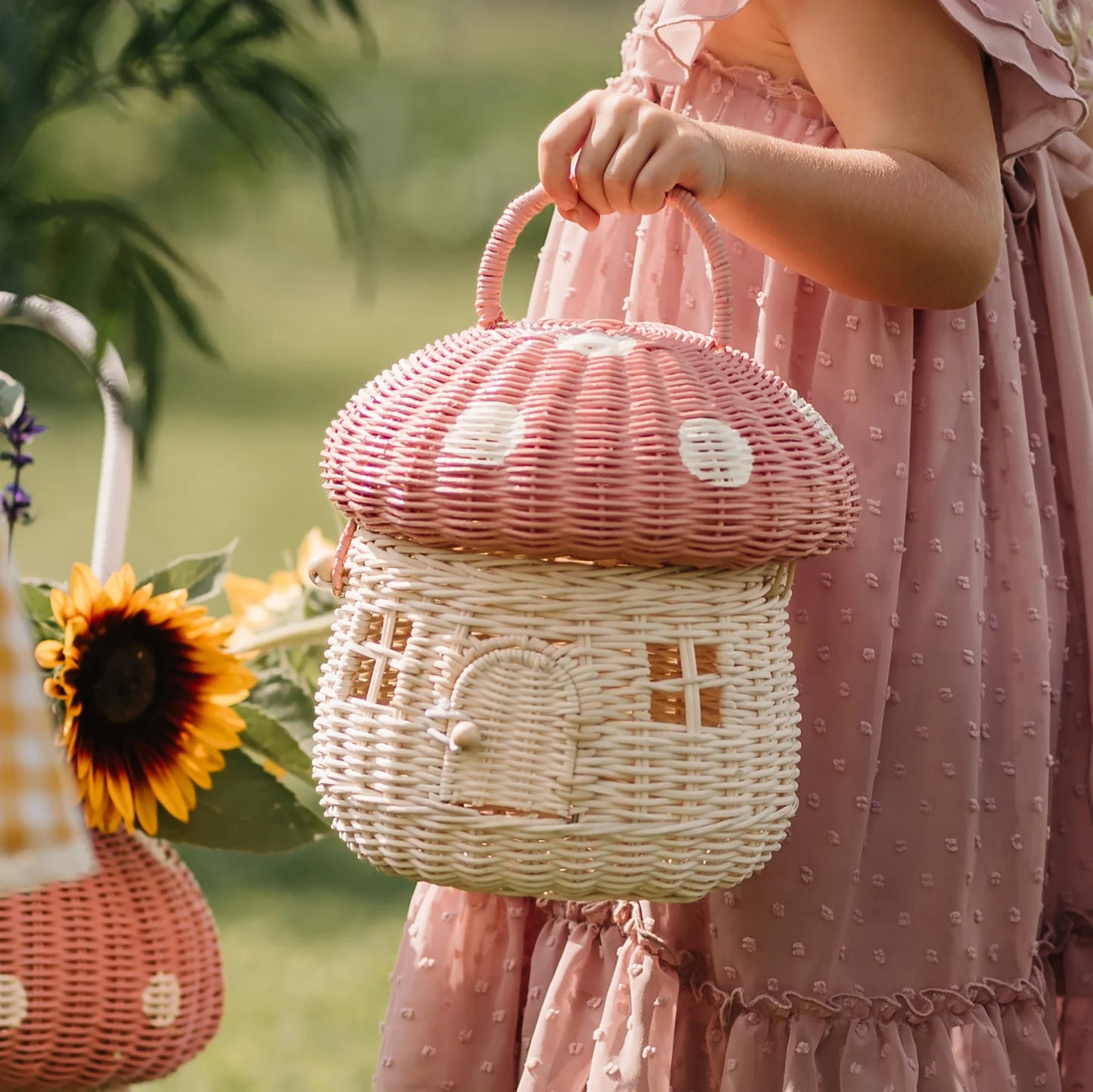 Olli Ella Rattan Mushroom Basket